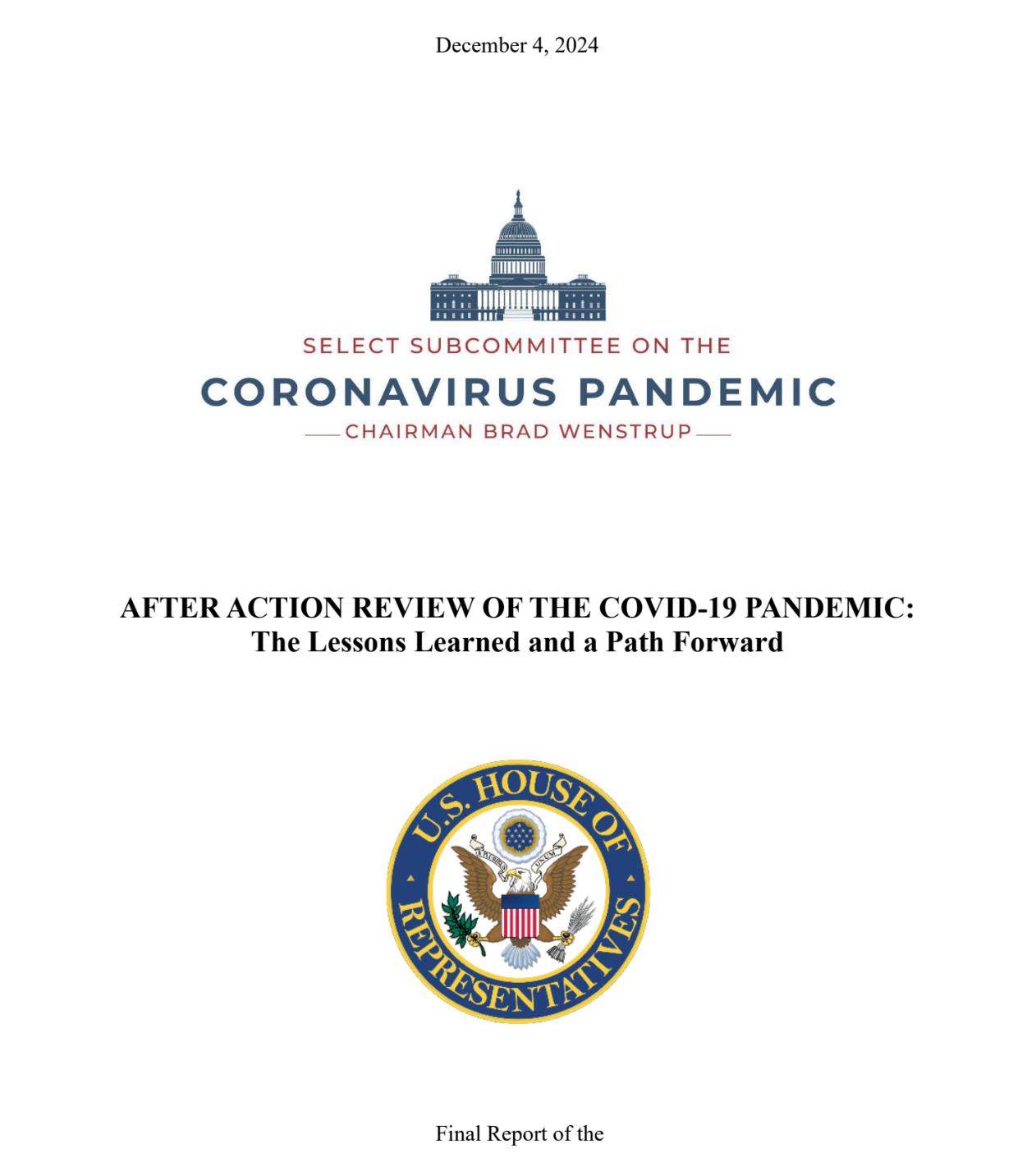 20 Explosive Admissions From The Select Subcommittee's Report On The Coronavirus Pandemic (Published 12/4/24)