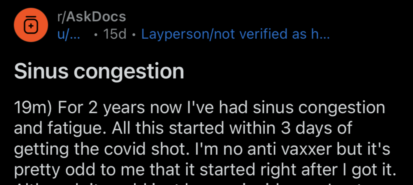 Previously Healthy - Suddenly, Chronically Sick