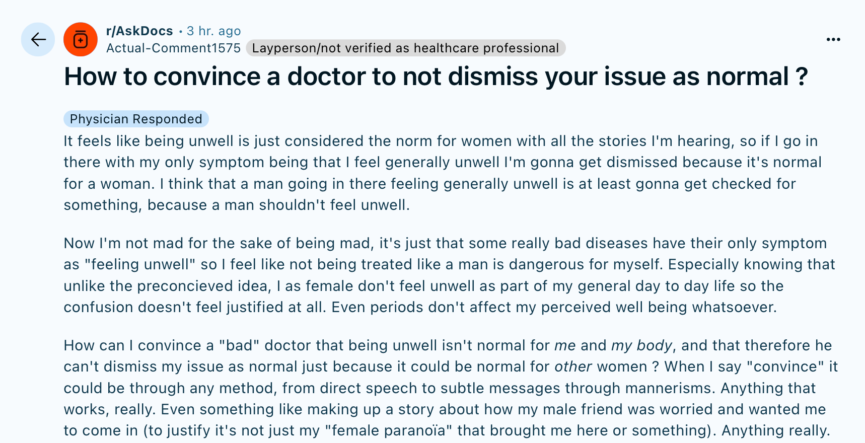 r/AskDocs Feed: 5/13/25