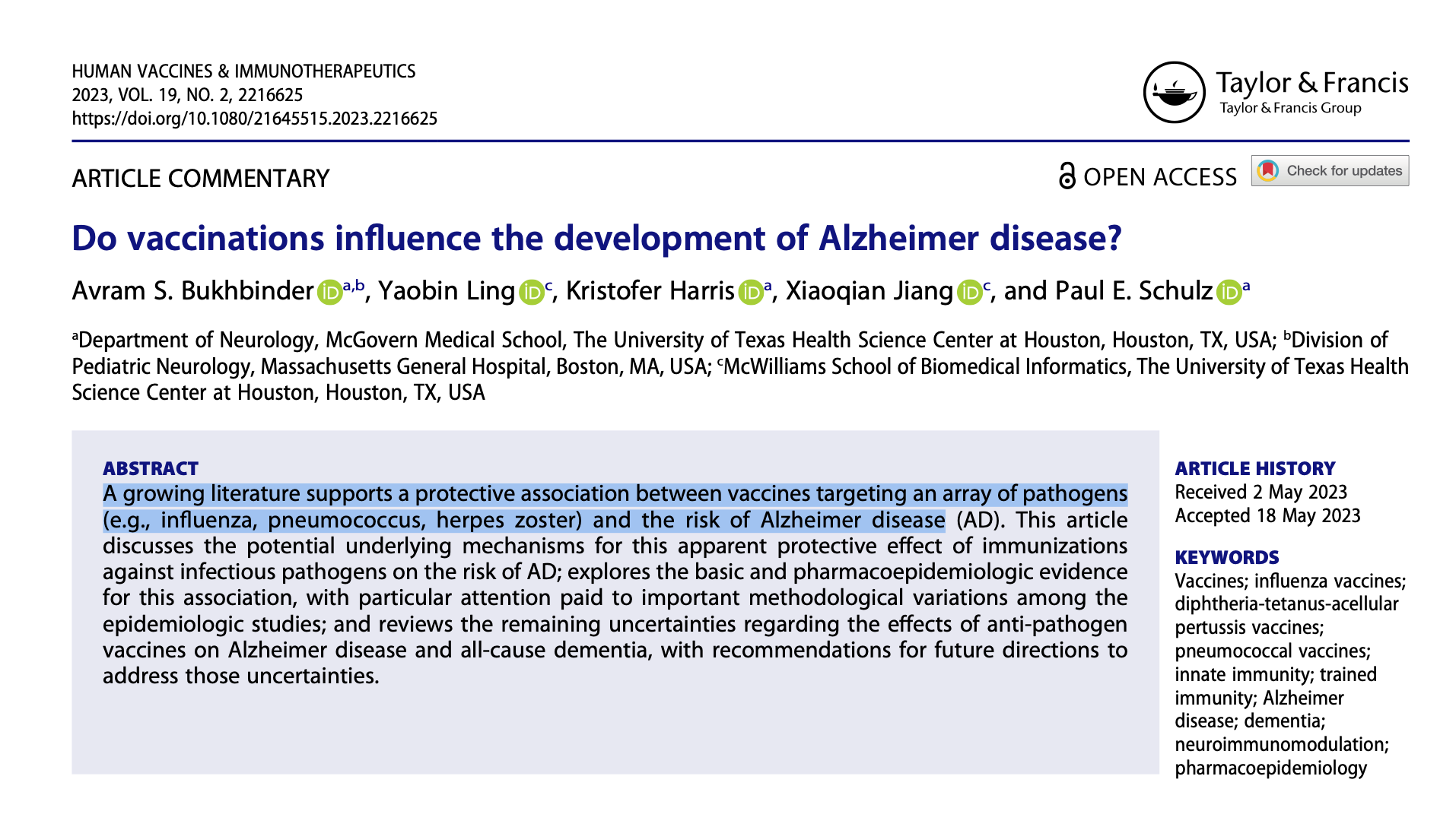 Alzheimer's, Amyloid Beta & Vaccination