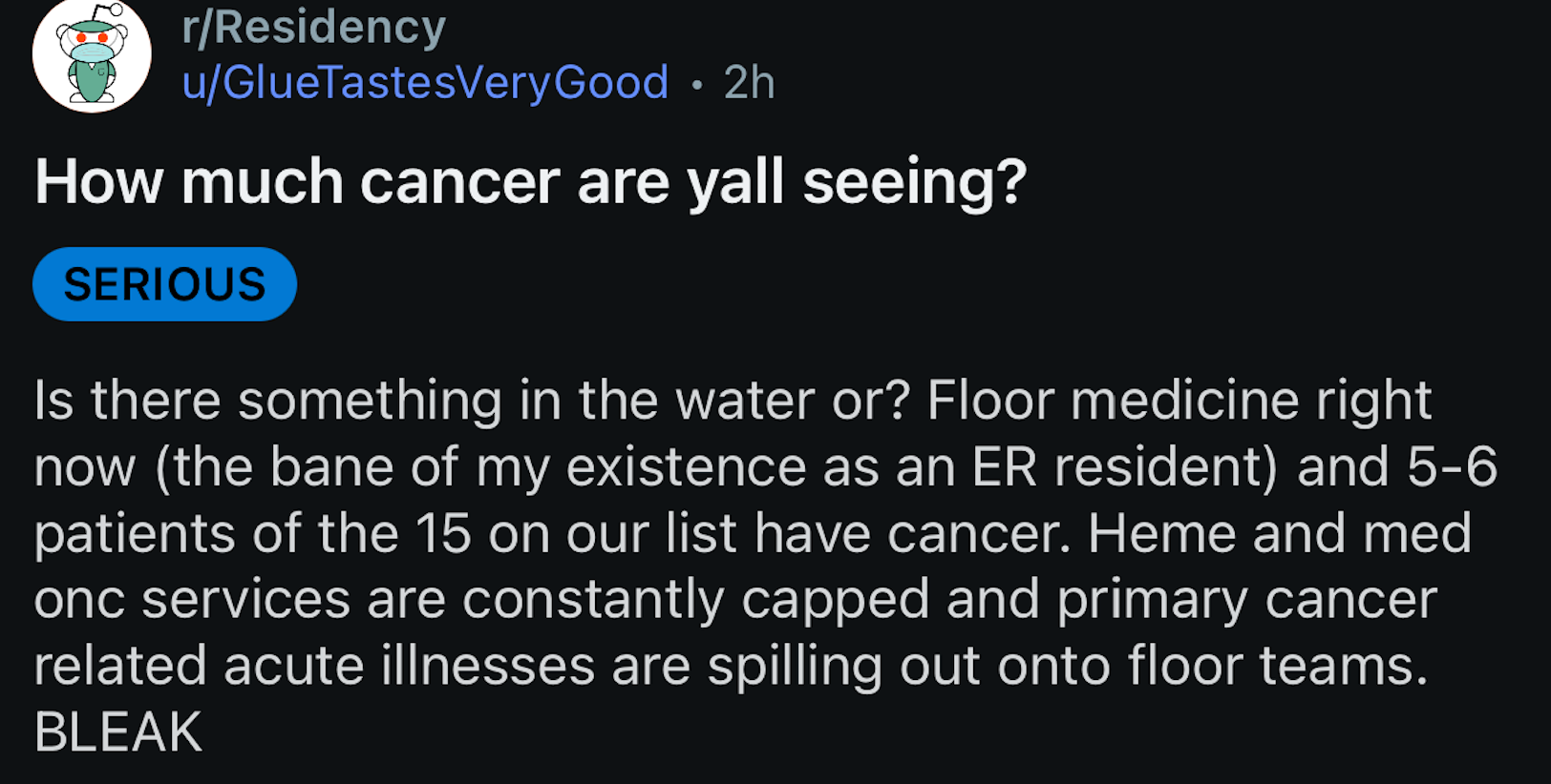 "How Much Cancer Are Yall Seeing?"