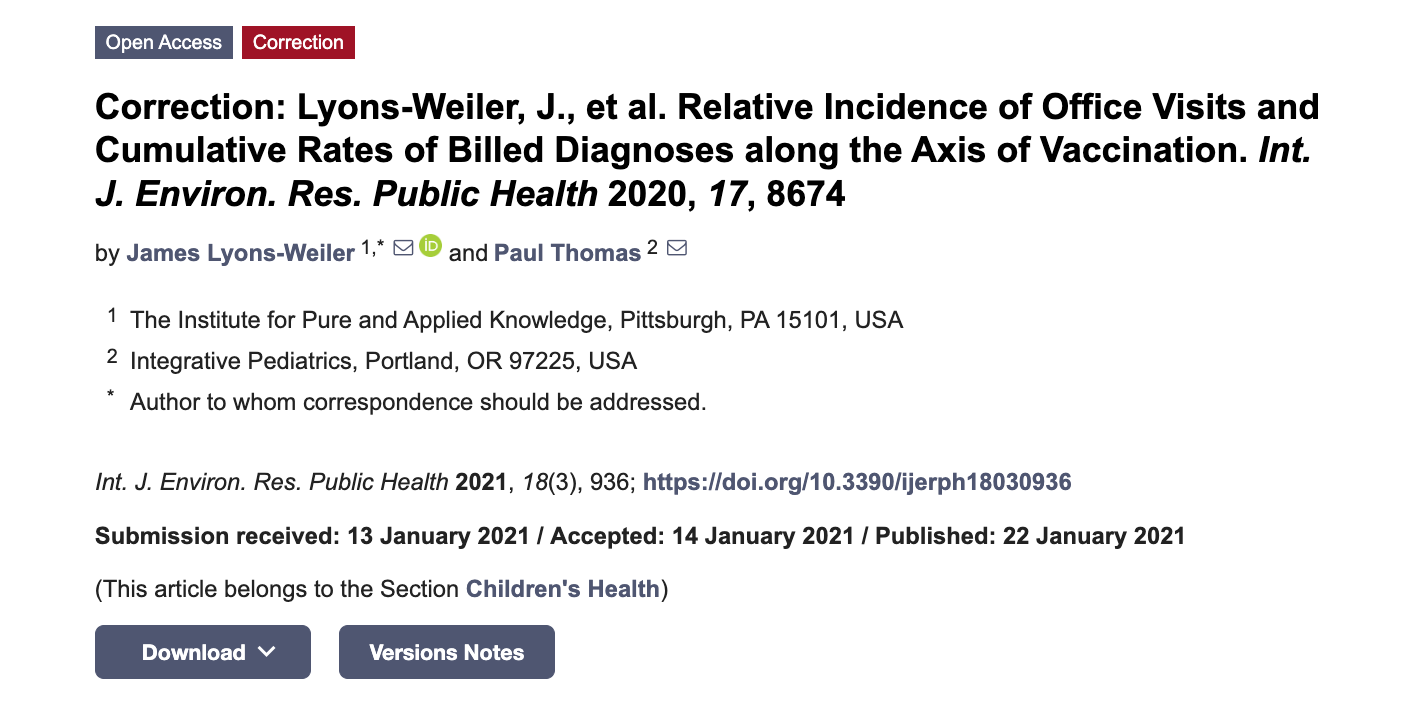 "Unvaccinated Pediatric Patients In This Practice Are Healthier Overall Than The Vaccinated"