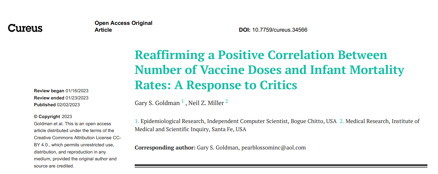 Reaffirming A Positive Correlation Between Number of Vaccine Doses And Infant Mortality Rates