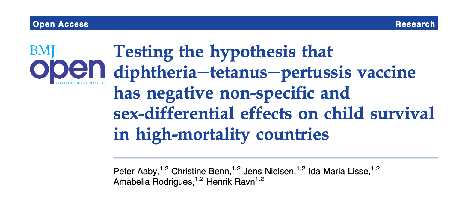 DTP-Vaccinated Children Had Significantly Higher Mortality Than DTP-Unvaccinated Children